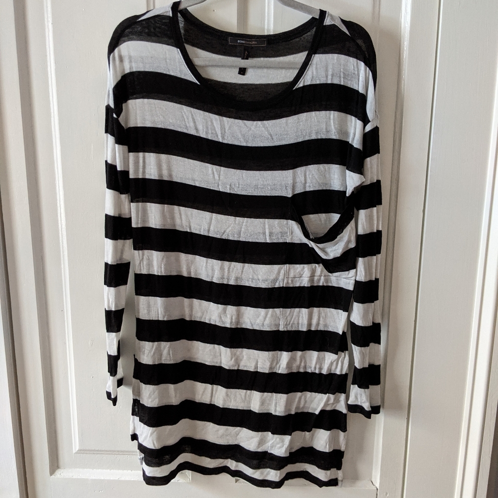 BCBGMaxAzria Striped Tunic Top